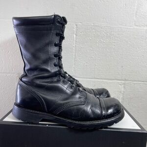 Corcoran 10"Jump Boots Cap Toe Black Leather Lace up Men's 10 D Made In USA